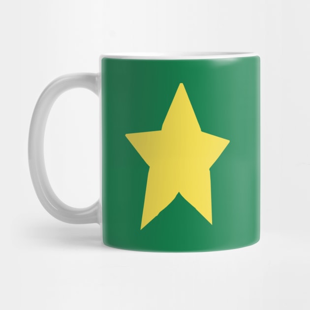 Yellow Star On Green by ellenhenryart